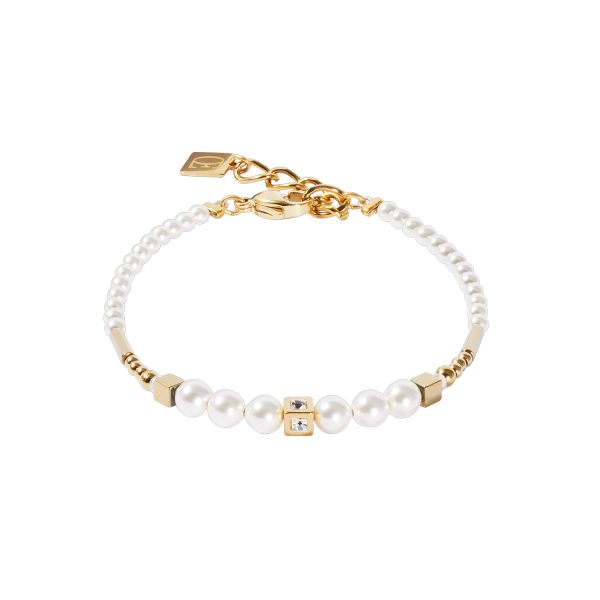 COEUR de LION Bracelet Shimmering Princess Pearls Gold-White | Allium Interiors