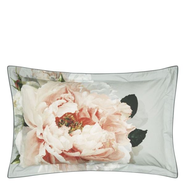 Designers Guild Peonia Grande Zinc Oxford Pillowcase | Allium Interiors