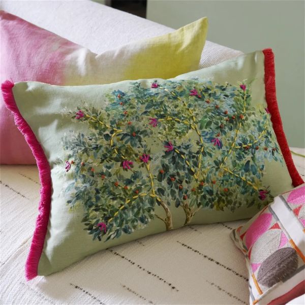 Designers Guild Cushion Bosquet Sauvage Forest Embroidered | Allium Interiors