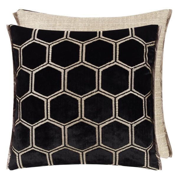 Designers Guild Cushion Manipur Noir | Allium Interiors