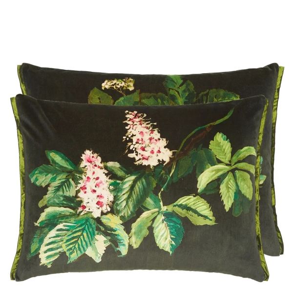 Designers Guild Cushion Pasqueflower Olive | Allium Interiors