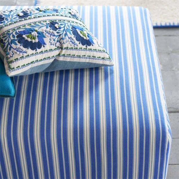 Designers Guild Fabric Conduit Stripe Cobalt | Allium Interiors
