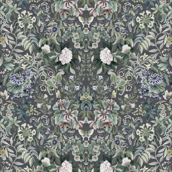 Designers Guild Fabric Ikebana Velvet Graphite | Allium Interiors