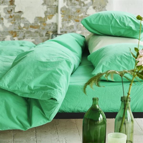Designers Guild Loweswater Viridian Organic Duvet Set | Allium Interiors