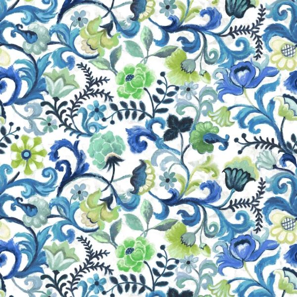 Designers Guild Fabric Osier Damassé Cobalt | Allium Interiors