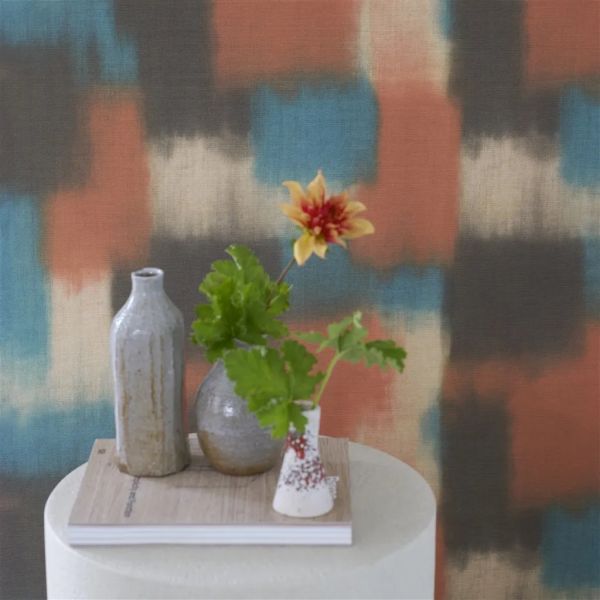 Designers Guild Wallpaper Carrés Ombrés Terracotta | Allium Interiors