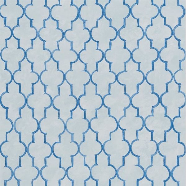 Designers Guild Wallpaper Pergola Trellis Cobalt | Allium Interiors