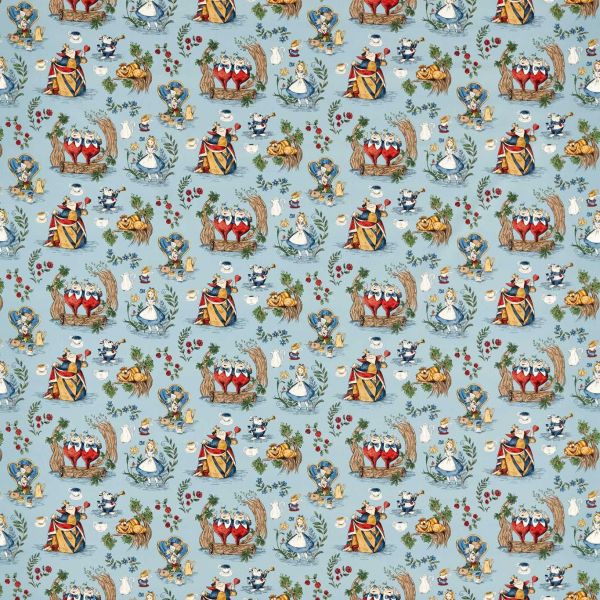 Sanderson Fabric Disney Alice In Wonderland Puddle Blue | Allium Interiors