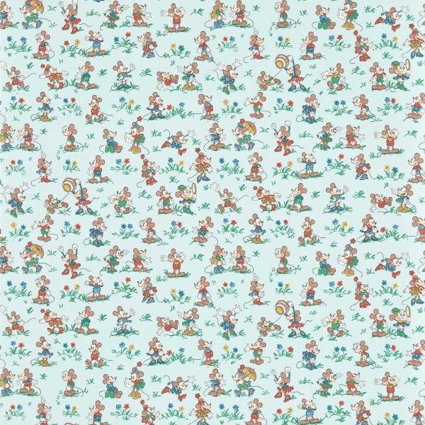 Sanderson Wallpaper Disney Mickey & Minnie Bonbon Blue | Allium Interiors