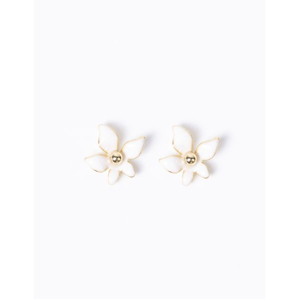 Stella+Gemma Earring Mini Flower White | Allium Interiors