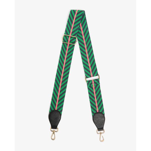 Elms+King Accent Strap - Green/Navy with Black Tab | Allium Interiors