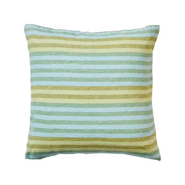 Bonnie And Neil Blue Green Stripe Euro Pillowcase Pair | Allium Interiors