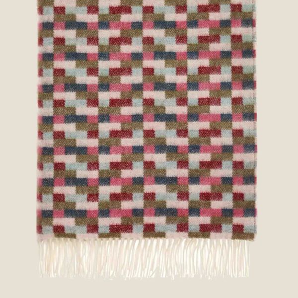 Exquisite Wool Traders Wool Throw Bricks Pink & Khaki | Allium Interiors