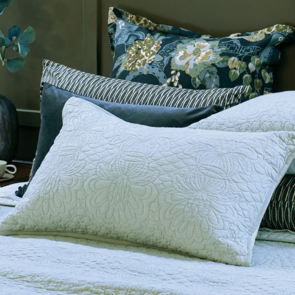 Bianca Lorenne Fontanella Duck Egg Pillowsham Pair | Allium Interiors