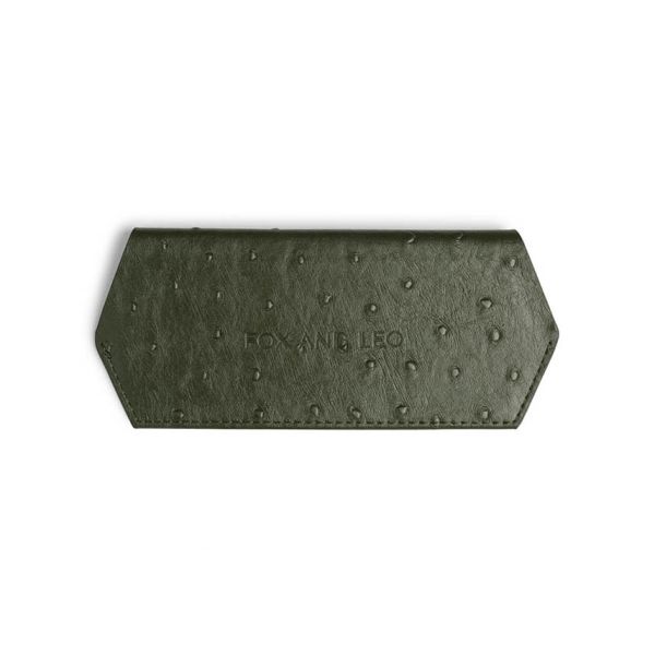Fox & Leo Glasses Case Ostrich Olive | Allium Interiors