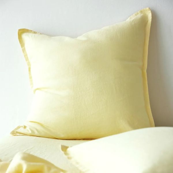 George Street Linen Pure Linen Euro Pillowcase Buttercup | Allium Interiors