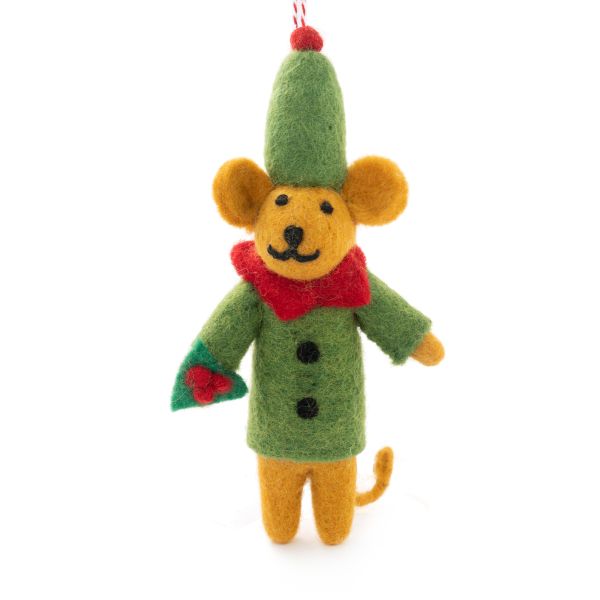 Vevoke Christmas Decoration NZ Wool Mouse Elf | Allium Interiors