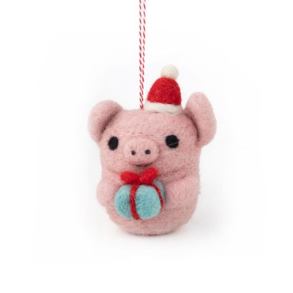 Vevoke Christmas Decoration NZ Wool Percy Pig | Allium Interiors