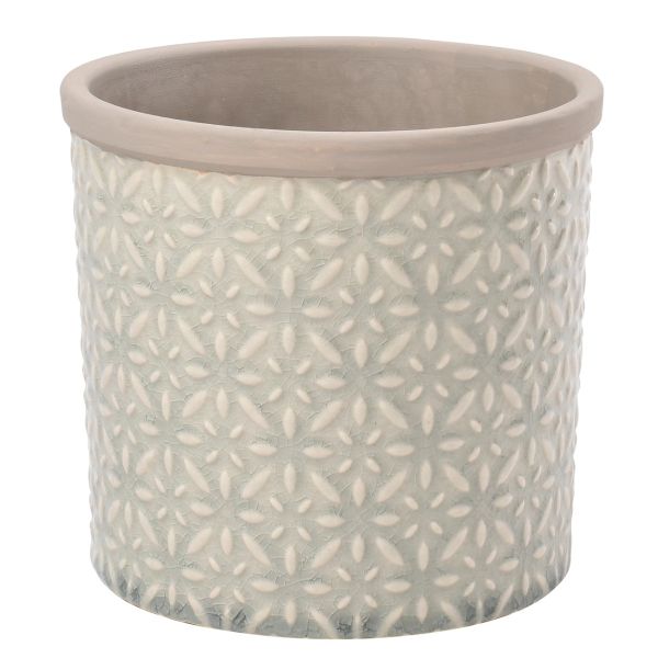 Burgon & Ball Glazed Pot Tuscany Grey Large | Allium Interiors