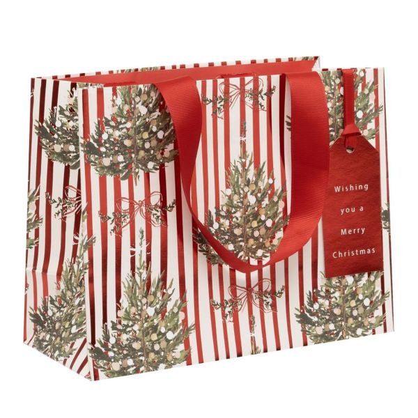 Glick Christmas Gift Bag Medium Striped Spruce | Allium Interiors