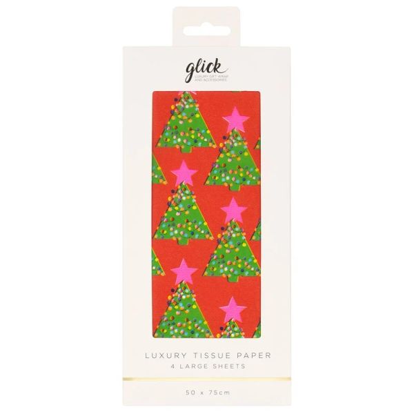 Glick Christmas Tissue Paper Emerald Tree Red | Allium Interiors