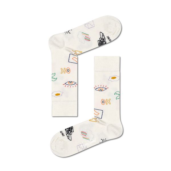 Happy Socks Single Good Times White | Allium Interiors