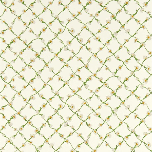 Harlequin X Sophie Robinson Wallpaper Daisy Trellis Emerald/Pearl | Allium Interiors