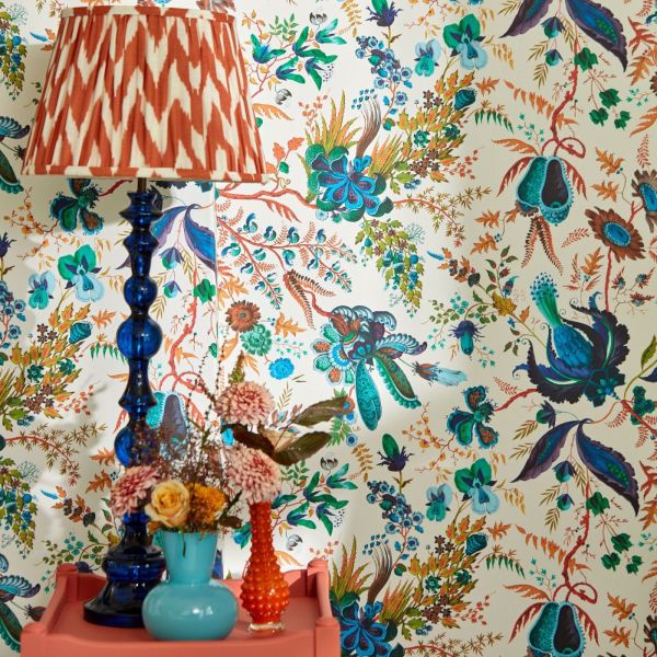 Harlequin X Sophie Robinson Wallpaper Wonderland Floral Lapis/Emerald/Carnelian | Allium Interiors