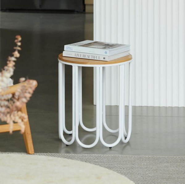 Ico Traders Montalto Oak Side Table White | Allium Interiors
