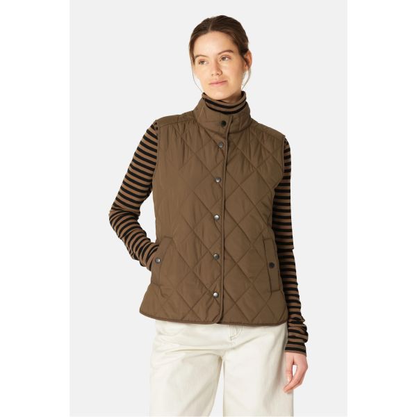 Ilse Jacobsen Quilted Short Vest Nut | Allium Interiors