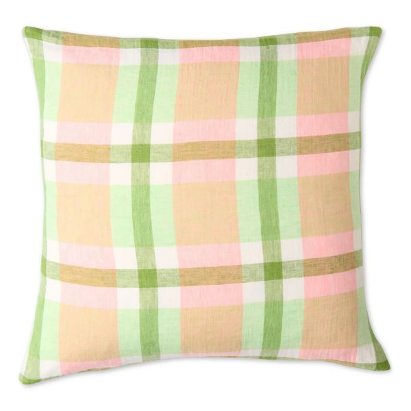Kip&Co Pistachio Tartan Euro Pillowcase Pair | Allium Interiors