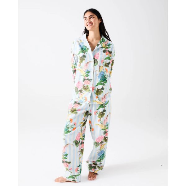 KIP&CO Bouquet Beauty Stripe Flannelette Pyjama Set | Allium Interiors