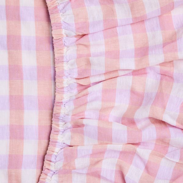 KIP&CO Hazy Days Linen Fitted Sheet | Allium Interiors
