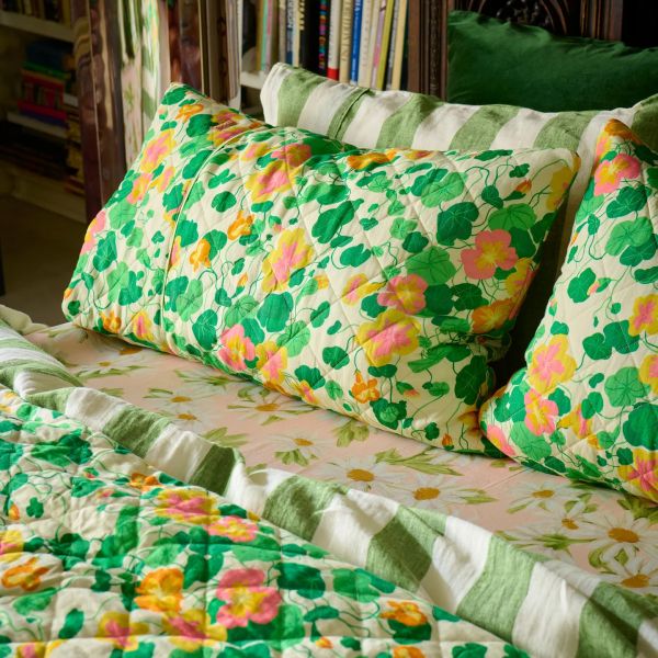 Kip&Co Nasturtium Quilted Pillowcase Pair | Allium Interiors