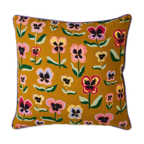 KIP&CO Pretty Pansy Gold Upholstery Cushion | Allium Interiors
