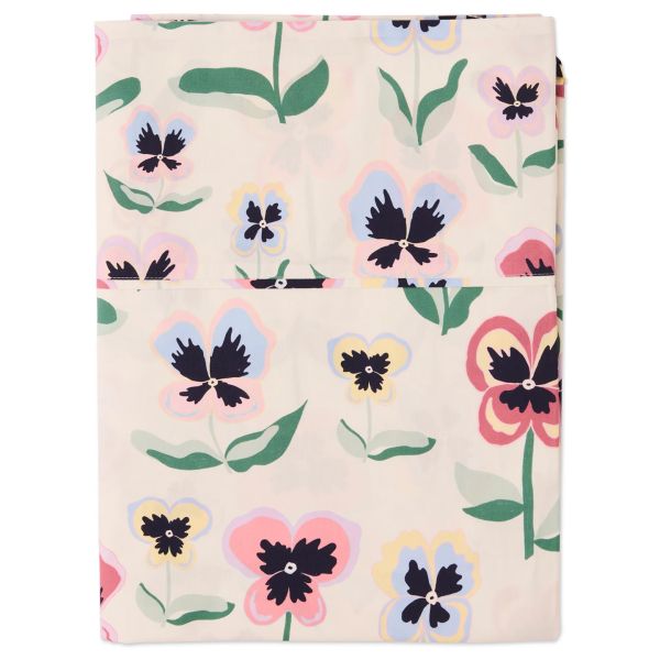 KIP&CO Pretty Pansy Flat Sheet | Allium Interiors