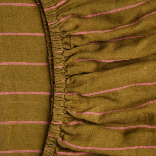 KIP&CO Tapenade Delight Linen Fitted Sheet | Allium Interiors