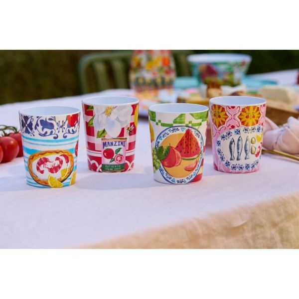 La La Land Italian Summer Melamine Cup Set of 4 | Allium Interiors