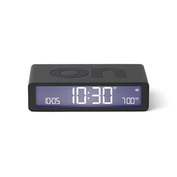 Lexon Flip Classic Clock Rubber Dark Grey | Allium Interiors