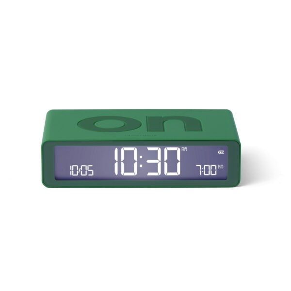 Lexon Flip Classic Clock Rubber Emerald | Allium Interiors