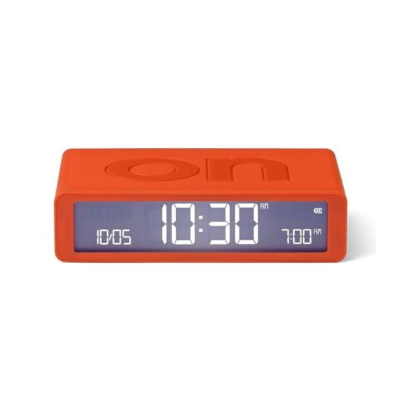 Lexon Flip Classic Clock Rubber Orange | Allium Interiors