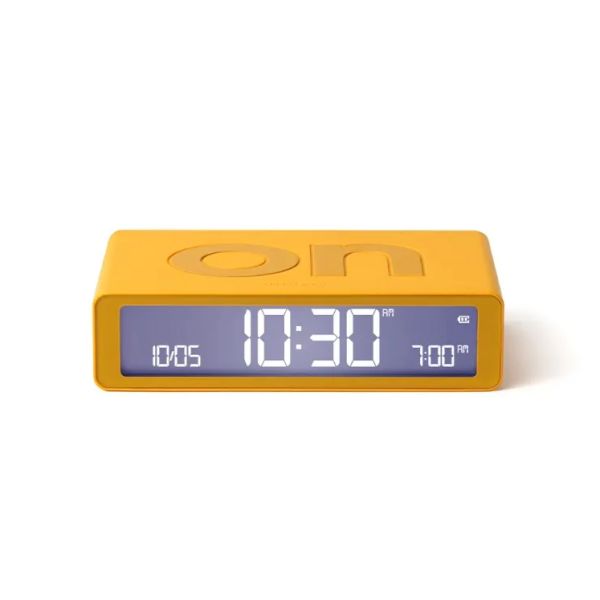 Lexon Flip Classic Clock Rubber Yellow | Allium Interiors
