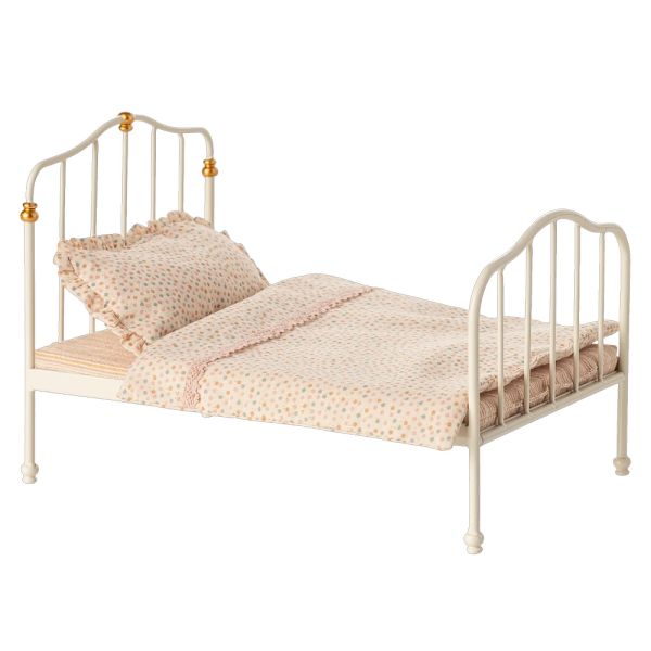 Maileg Mouse Furniture Vintage Double Bed Off White | Allium Interiors