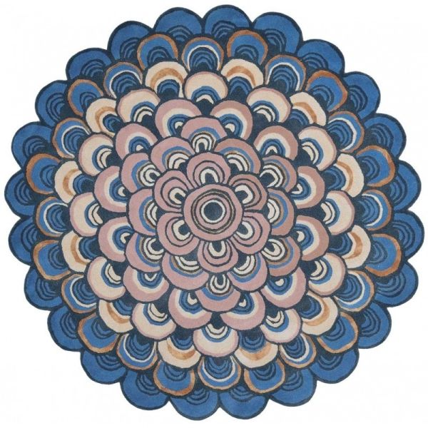 Ted Baker Rug Masquerade Blue Round | Allium Interiors