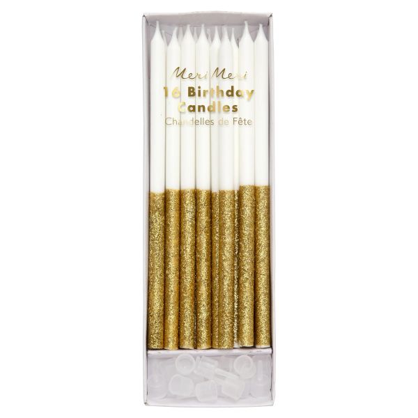 Meri Meri Birthday Candle Gold Dipped Glitter | Allium Interiors