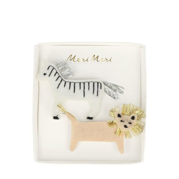 Meri Meri Hair Clips Zebra & Lion  | Allium Interiors