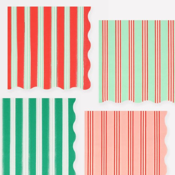 Meri Meri Christmas Napkins Festive Stripe Large | Allium Interiors