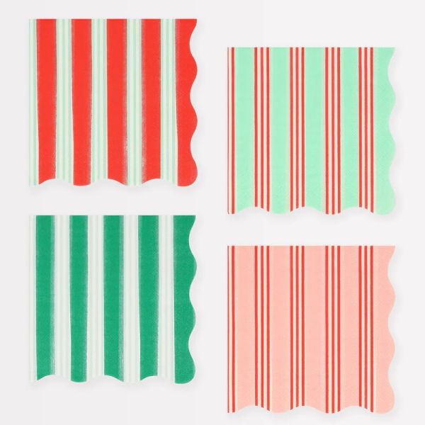 Meri Meri Christmas Napkin Festive Stripe Small | Allium Interiors