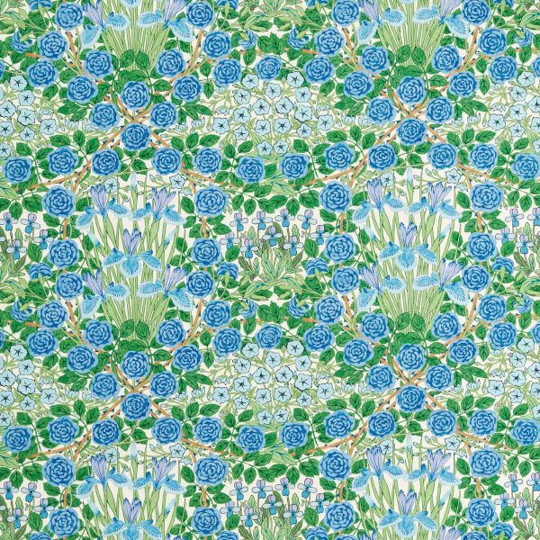 Morris & Co. Fabric Campanula Peacock/Opal | Allium Interiors