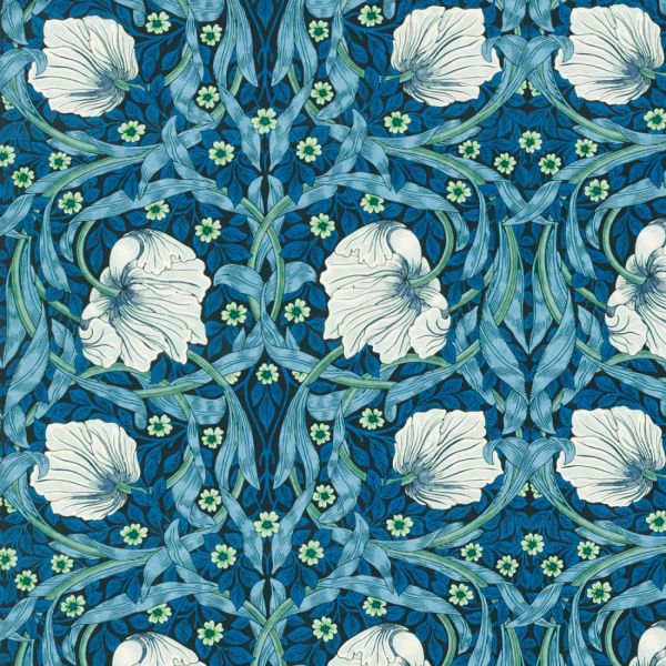 Morris & Co. Fabric Pimpernel Midnight/Opal | Allium Interiors